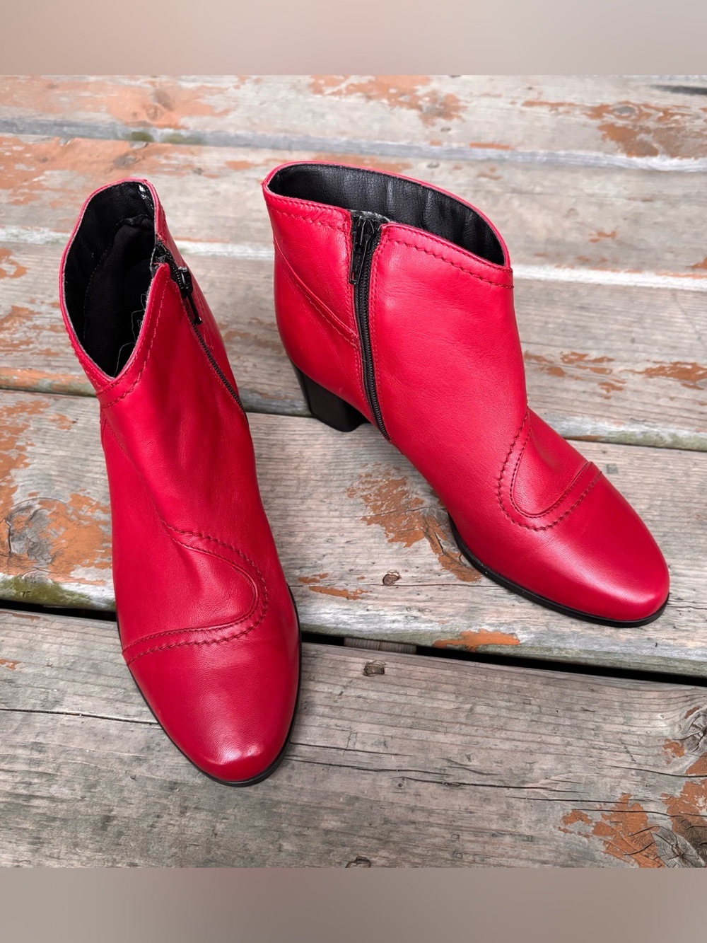 Luca Ferri Red Heeled Boots - Size 8